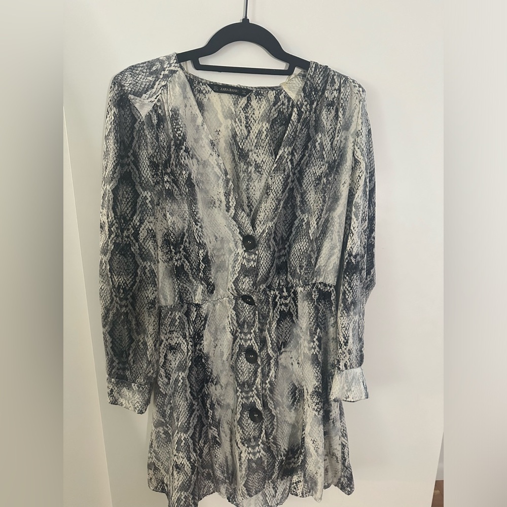 Zara Snakeskin Button up Dress
